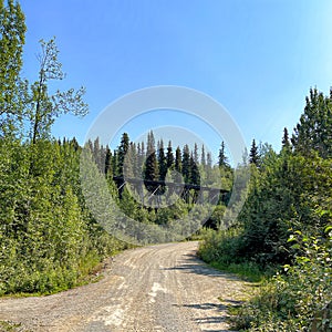 Gilahina River Wooden Bridge, The McCarthy Road, Alaska photo