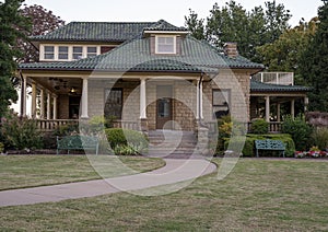 The Gilcrease House in the outdoor gardens of the Gilcrease Museum in Tulsa, Oklahoma.