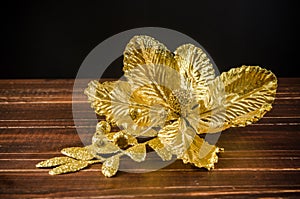 Gild flower ornament for christmas decocration photo