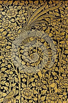 Gild Lacquer Art of Classic Thai Art Style.