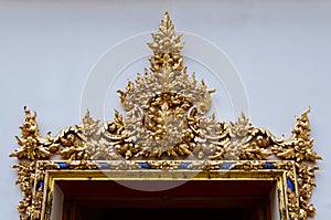 Gild Ornamental Door of Wat Pho Monastery.