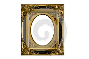 Gilded antique luxury frame, isolated