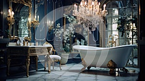 gilded blurred interior design bathroom