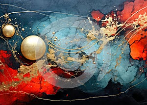 Gilded Inferno - Abstract digital painting with oil paint texture effect