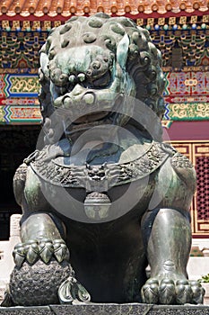 Gilded Lion Statue photo