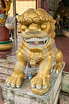 Gilded lion at Wang Saen Suk monastery, Bang Saen, Thailand
