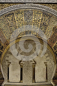 Gilded mosaic over Mihrab, Mosque-Cathedral of Cor