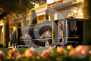 Gilded Renaissance Trailer at Luxurious Mansion photo