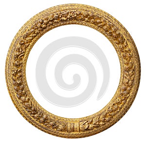 Gilded Round antique empty picture frame