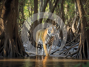 The Gilded Stripes of the Bengal Tiger in Sundarbans