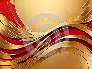 Gilded Symphony: Dual Perspectives in Gold and Crimson