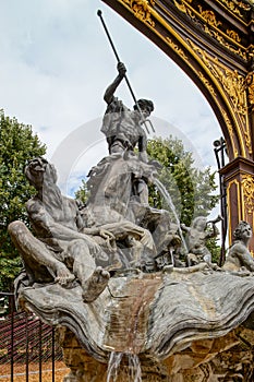 Gilden decorative sculpture on the central square of Nancy