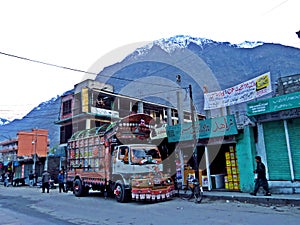 main street of Gilgit, district capital of Gilgit-Baltistan, Pakistan