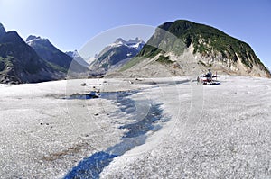 Gilkey Glacier with Helicopter