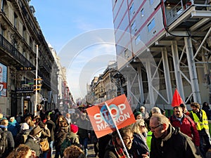 Gillet jaunes protests in the first district of Paris, France