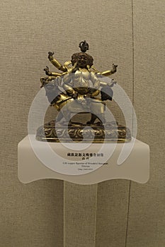 Gilt-copper figurine of Wrathful Manjusri Tibetan