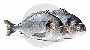 Gilt-head bream, Orata, isolated on white