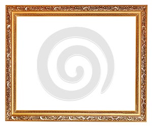 Gilted carved old wooden picture frame photo