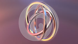 Gimbal made of gold. Balance or movement concepts. 3d rendering photo