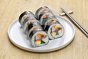 Gimbap, a Korean rice dish photo