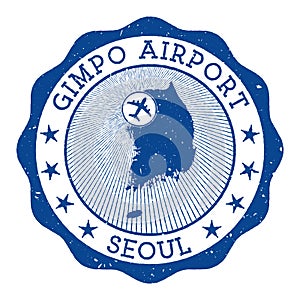 Gimpo Airport Seoul stamp.