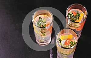 Gin bitter lemon with thyme and grapefruit.