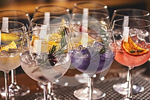 Gin tonic cocktails