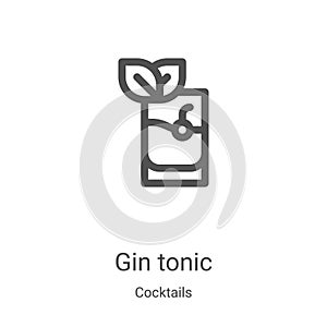 gin tonic icon vector from cocktails collection. Thin line gin tonic outline icon vector illustration. Linear symbol for use on