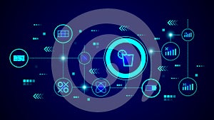 gin and tonic icon. From web set