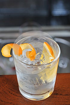 Gin Tonic with orange peel