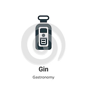 Gin vector icon on white background. Flat vector gin icon symbol sign from modern gastronomy collection for mobile concept and web