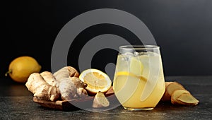 Ginger Ale with ice and lemon