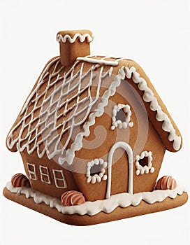 Ginger bread cookie house 3D render