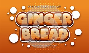 Ginger bread editable text effect with winter season theme