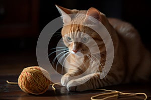 Ginger cat ball thread. Generate Ai