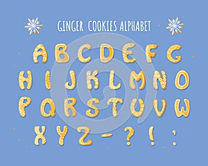 Ginger Cookies Alphabet. Set with British letters