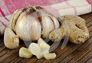 Ginger and garlic food ingredients