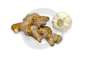 Ginger and garlic isolated