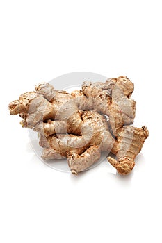 Ginger,ginger root on white background