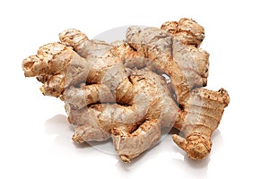 Ginger,ginger root on white background