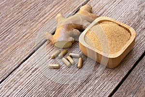 Ginger herbal medicine capsules