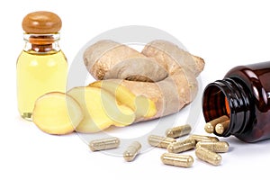 Ginger oil with capsule.
