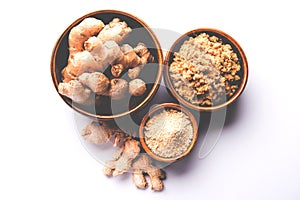 Ginger paste / puree or powder / sunth / sonth, selective focus