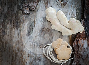 Ginger root and ginger biscuits