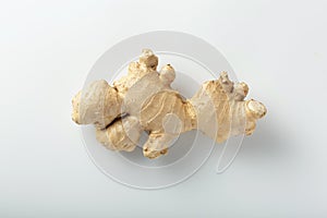 Ginger root isolated close up on white background