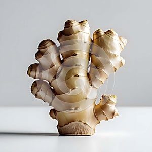 Ginger Root Rhizome on White Surface texture with