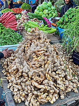 Ginger Roots In the Udaipur Market