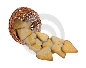 Ginger snap cookies spilling from basket