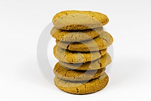 Ginger snap cookies stack cutout pile homemade holiday food