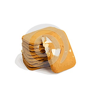 Ginger Snap Isolated, Rectangular Ginger Nut, Biscuit Square Cookies